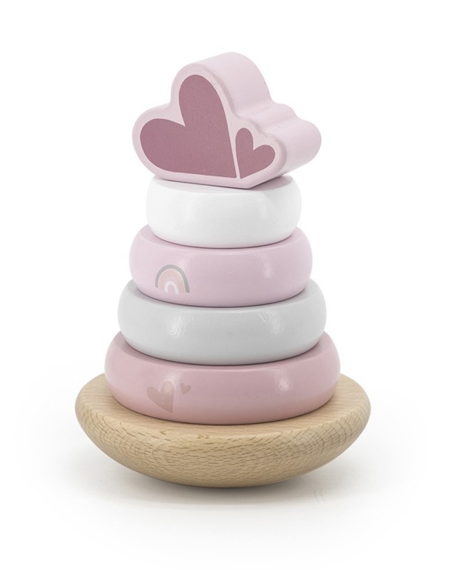 ''Label Label'' stapelringen Roze (met naam)