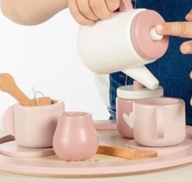 Label Label theeservies Roze met naam