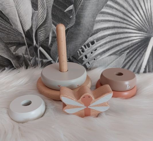 ''Label Label'' stapelringen Nougat (met naam)
