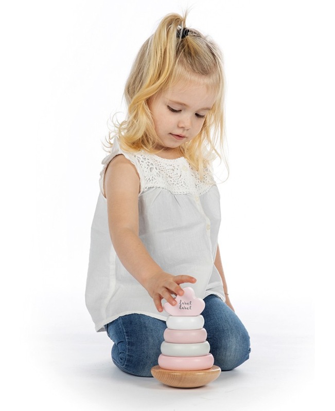 ''Label Label'' stapelringen Roze (met naam)