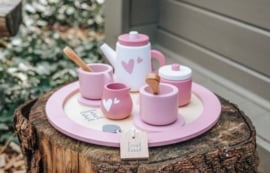 Label Label theeservies Roze met naam