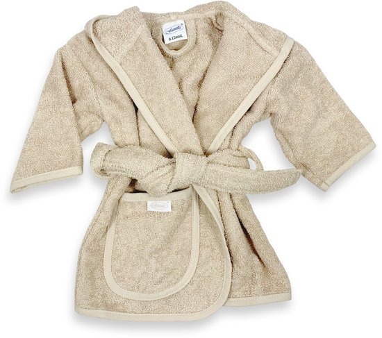 Badjas met naam 'beige' diverse maten