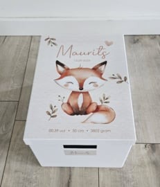 Bewaardoos met naam Schattig Vosje