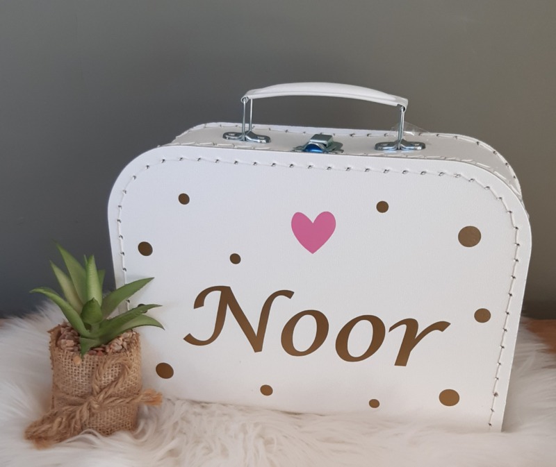 Koffertje met naam en ''Happy Horse'' knuffelkonijn Richie jongen
