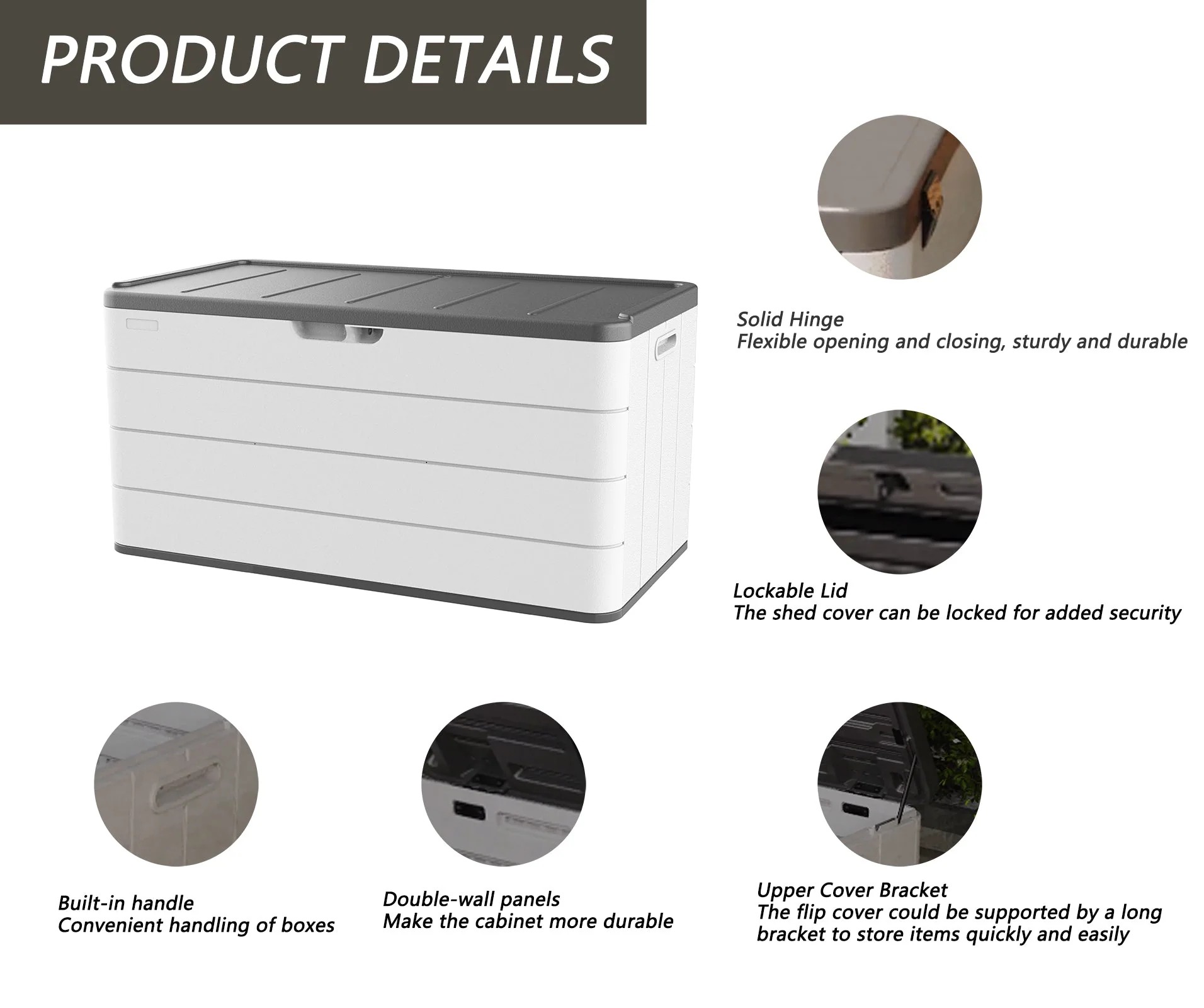 Opslagdoos voor Patio van 85 Gallon van Hars