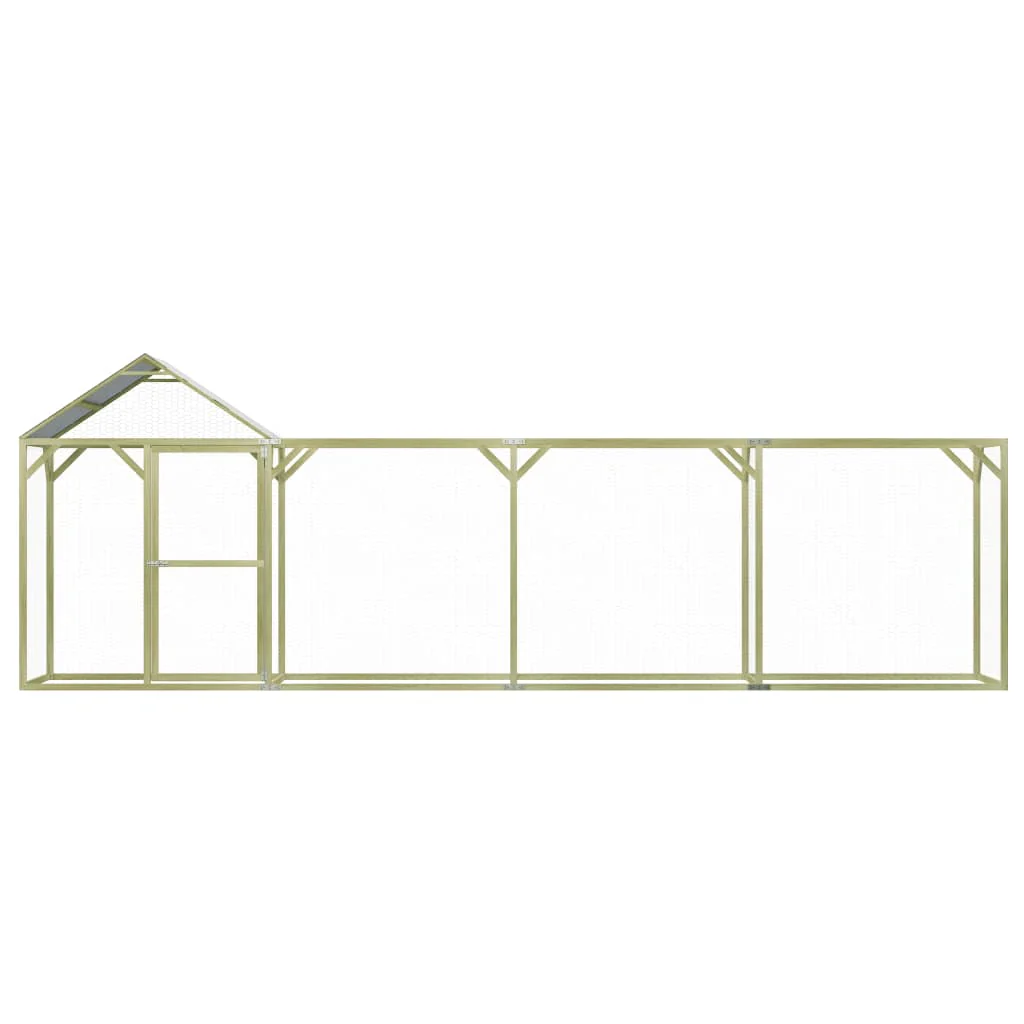 2025 Kippenkooi 6 x 1,5 x 2 m Kippenhok Ge?mpregneerd hout Buitenren Pluimvee Ren