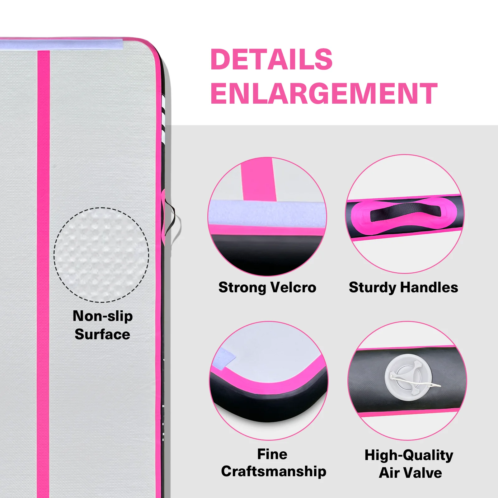 10-voet Gymnastiek Luchttrack Mat met Roller, 10 cm dikke Trainingsmat met elektrisch pompenset �C voor thuis, fitnessstudio of buiten