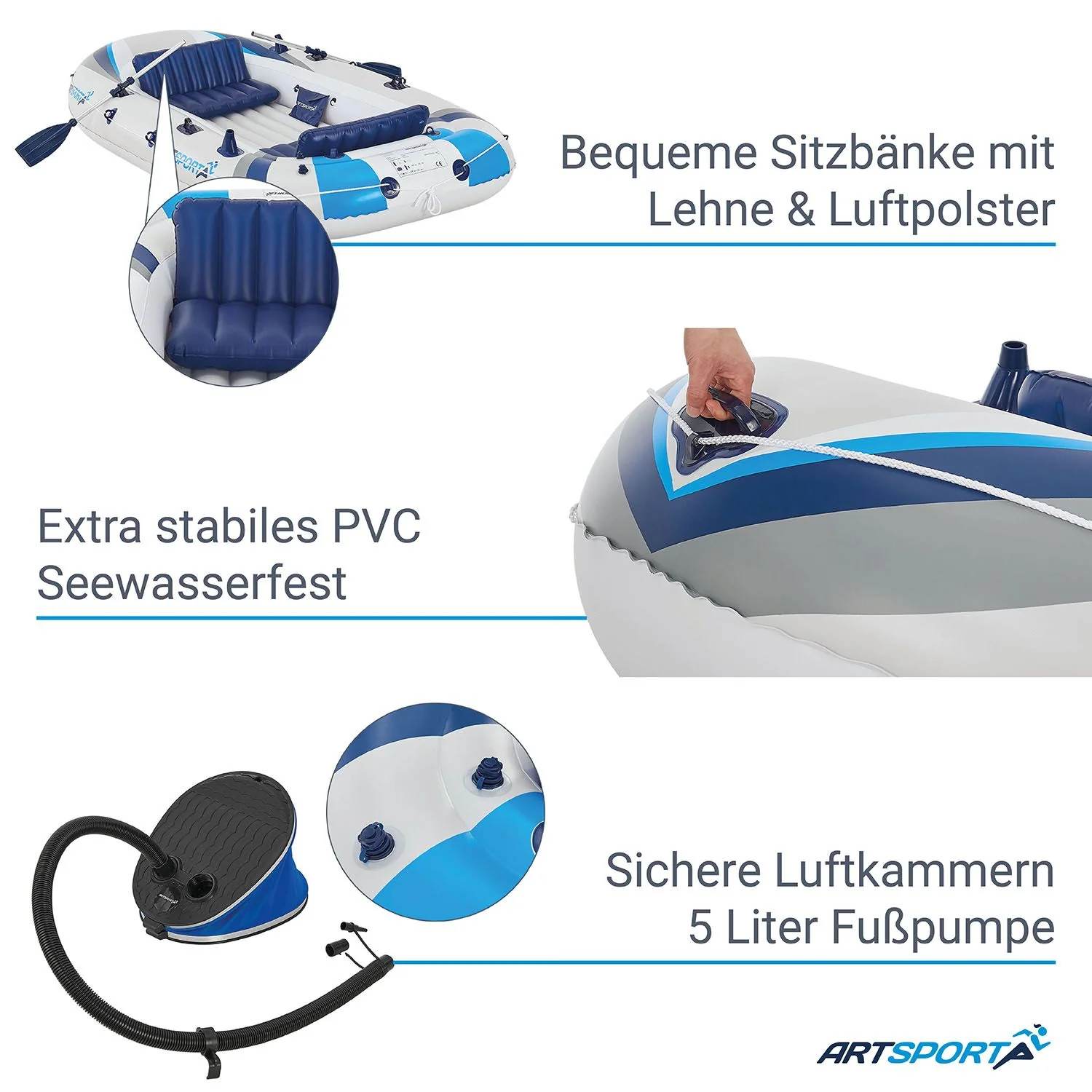 2025 Opblaasbare rubberboot peddelboot met twee zitbanken - 3,22 m