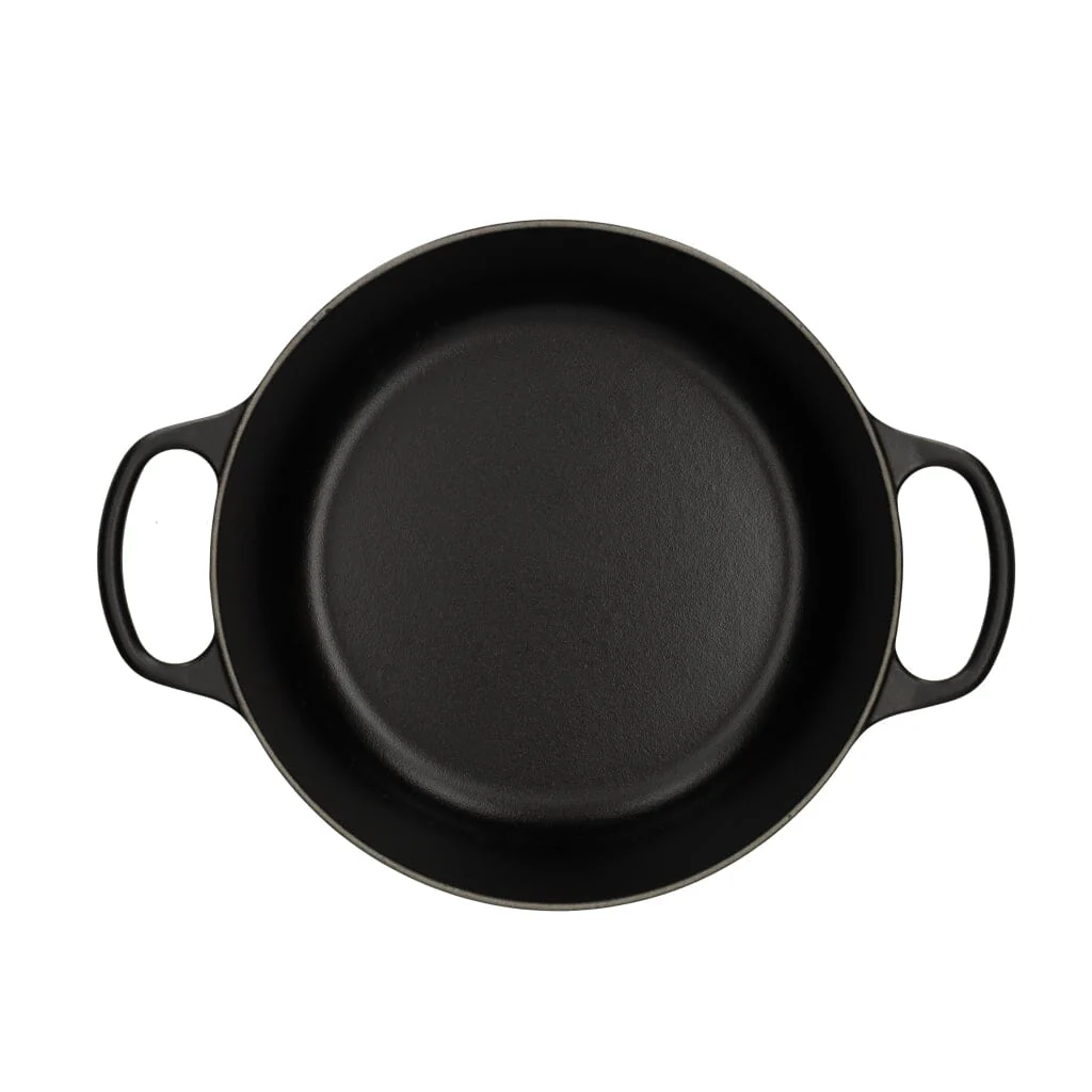 2025 Le Creuset - Braad-/Stoofpan Signature rond Mat Zwart 26 cm 5,3 l (zwarte binnenkant)