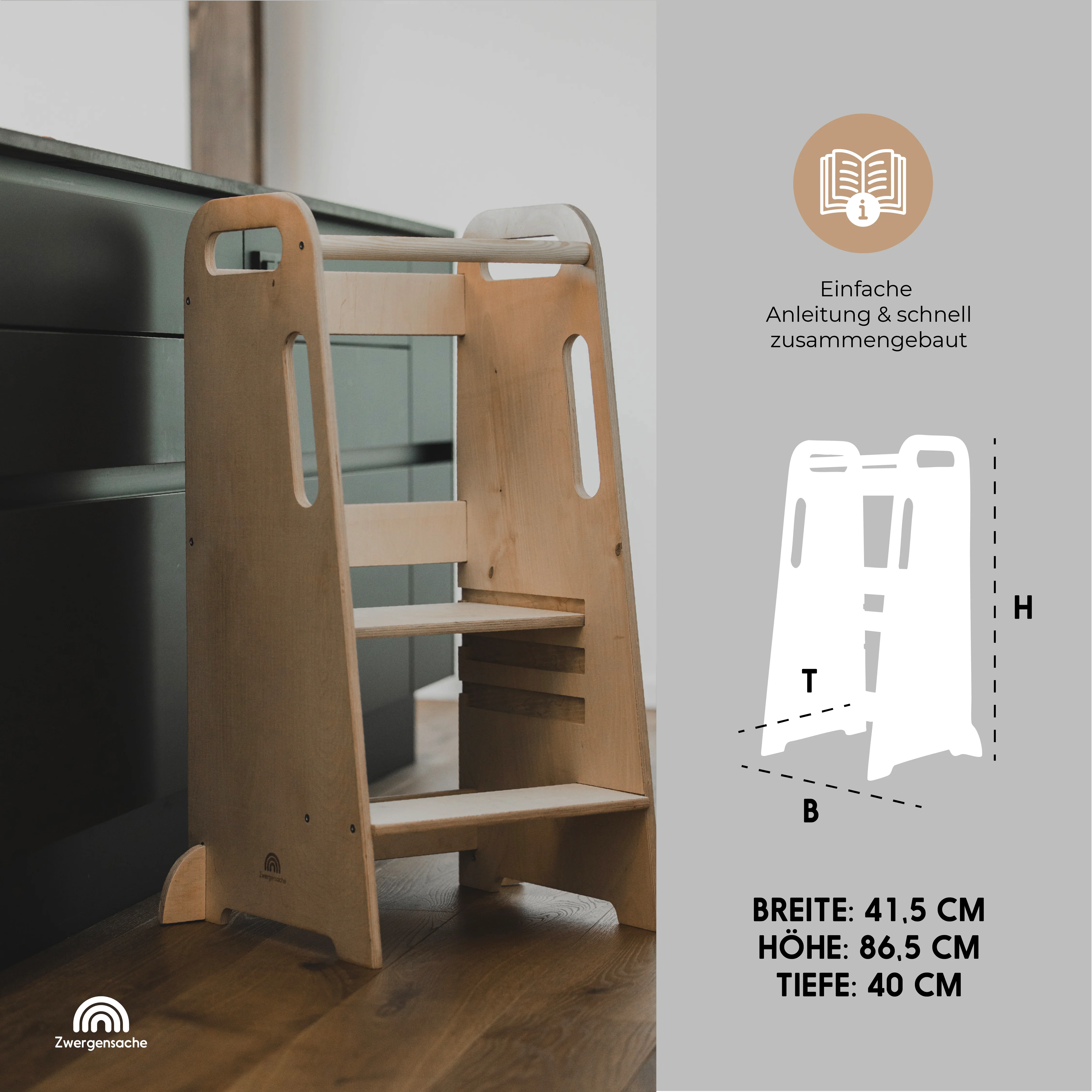 2025 Zwergensache leertoren �C Praktische keukenhulp voor kinderen