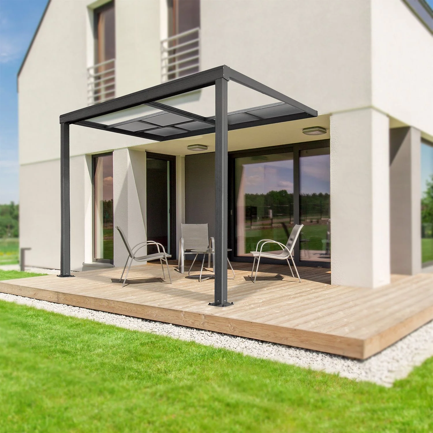 2025 Terrassendach Jakarta mit Polycarbonatplatten �C Terrasoverkapping Jakarta met Polycarbonaatplaten