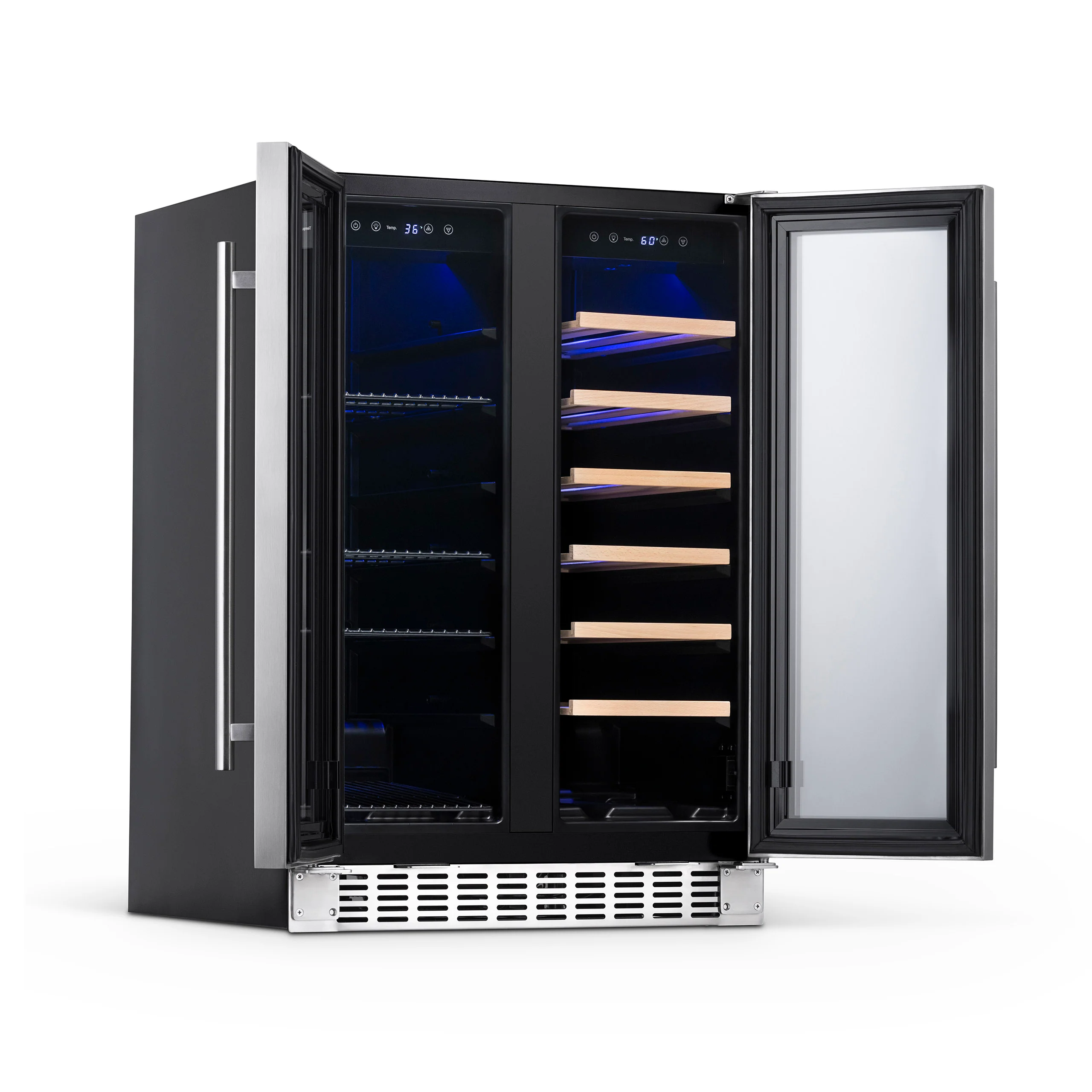 2025 Premium Newair? Ingebouwde Koelkast voor 58 Blikjes en 18 Flessen, Dubbele Zone, 24
