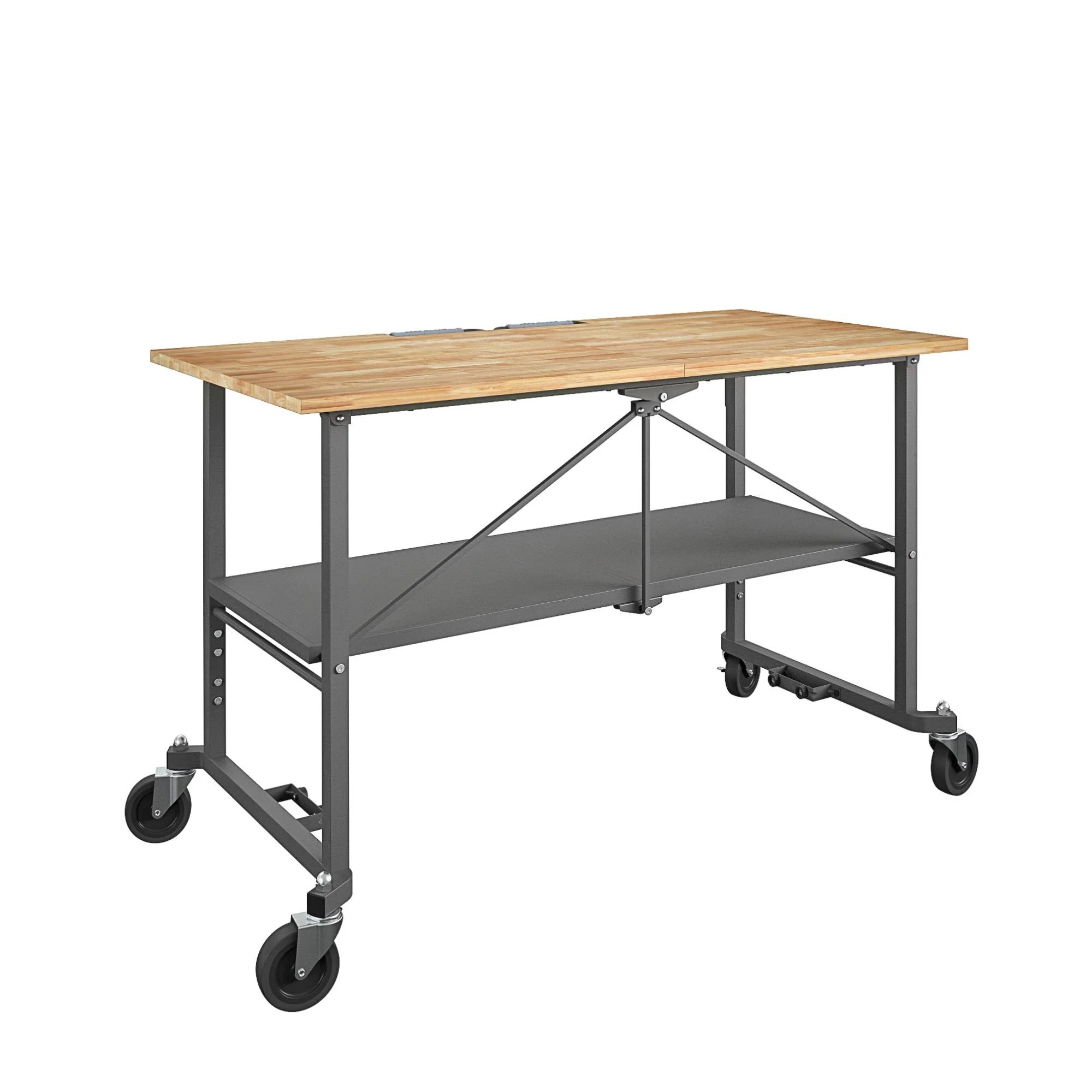 Cosco SmartFold Draagbare Werkbank met Slagersblok / Opklapbare Hulptafel (Grijze Stalen Structuur)