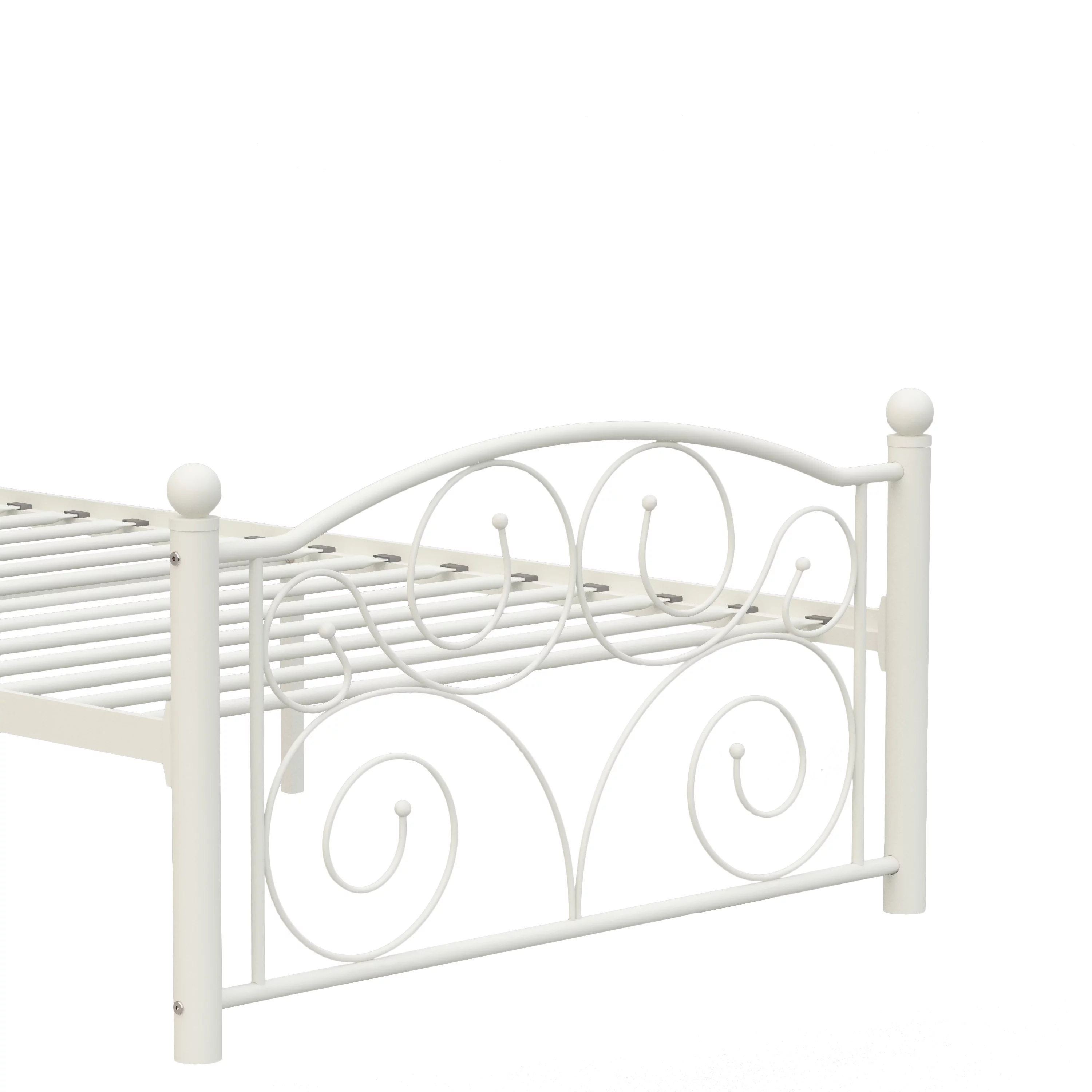 Modern metalen bedframe in wit, twin maat �C Verfraai je slaapkamer