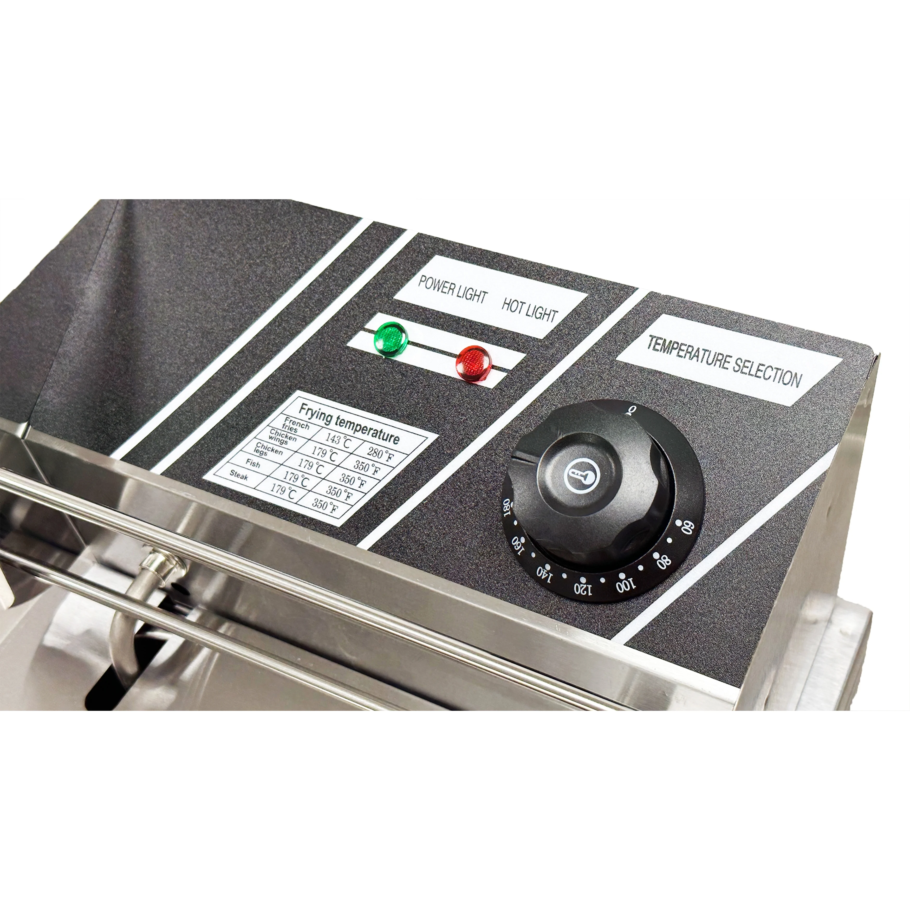 Elektrische friteuse 1600 W, roestvrijstalen tafelfriteuse met grote capaciteit, multifunctionele versterkte friteuse, enkele commerci?le kamer met 2,5 gallons