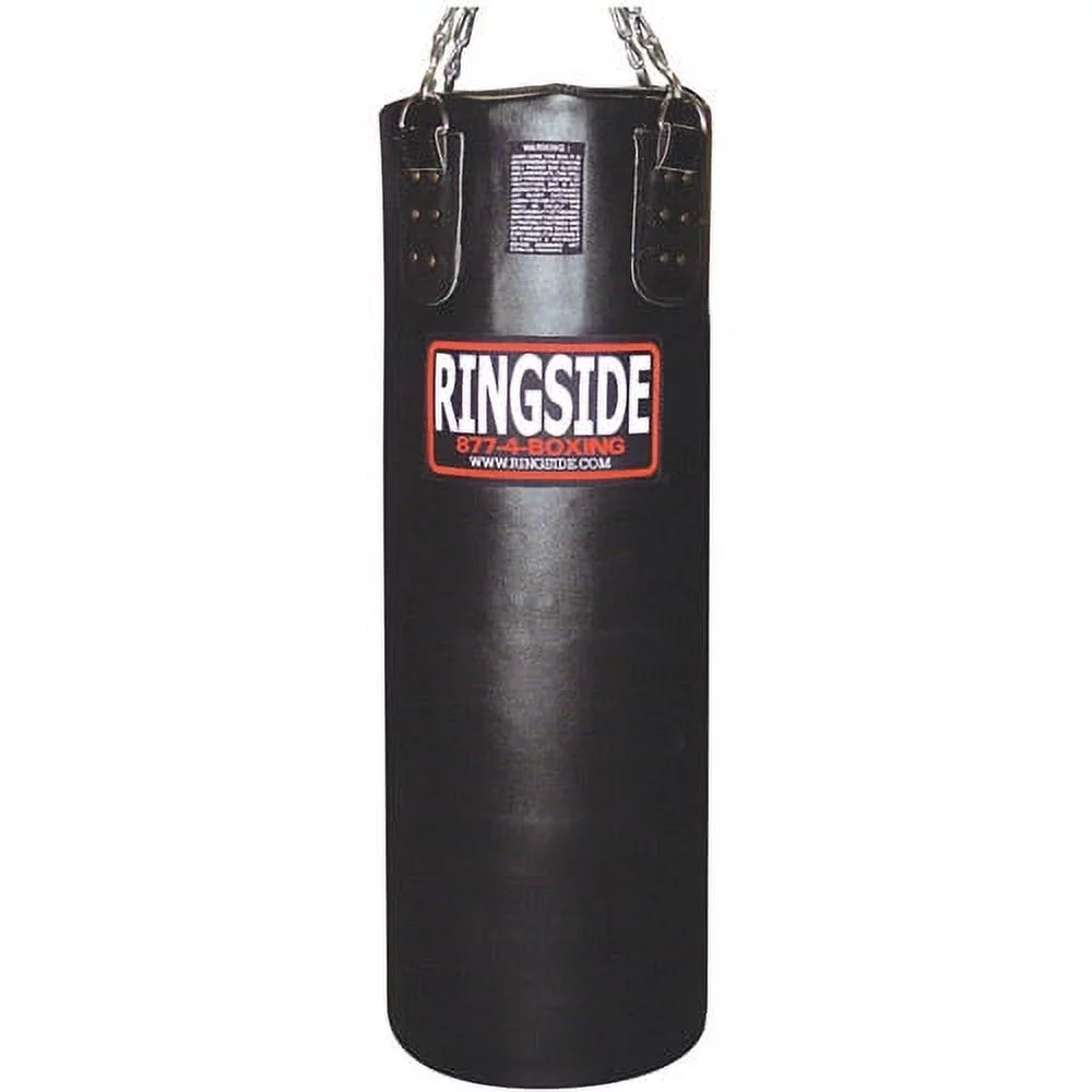 Ringside Bokszak van zacht leer met vulling �C 65 lb, zwart