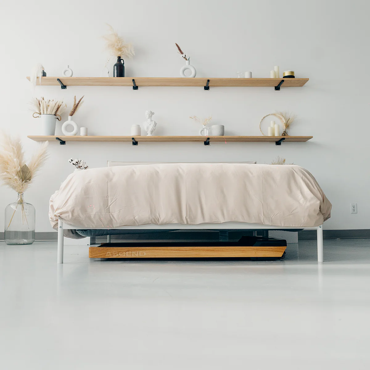 2025 Elegante Houten Onderbureau Wandelmat �C Compact, Stille Motor van 1,68 HP, 12 Trainingsprogramma��s, Bluetooth en Afstandsbediening