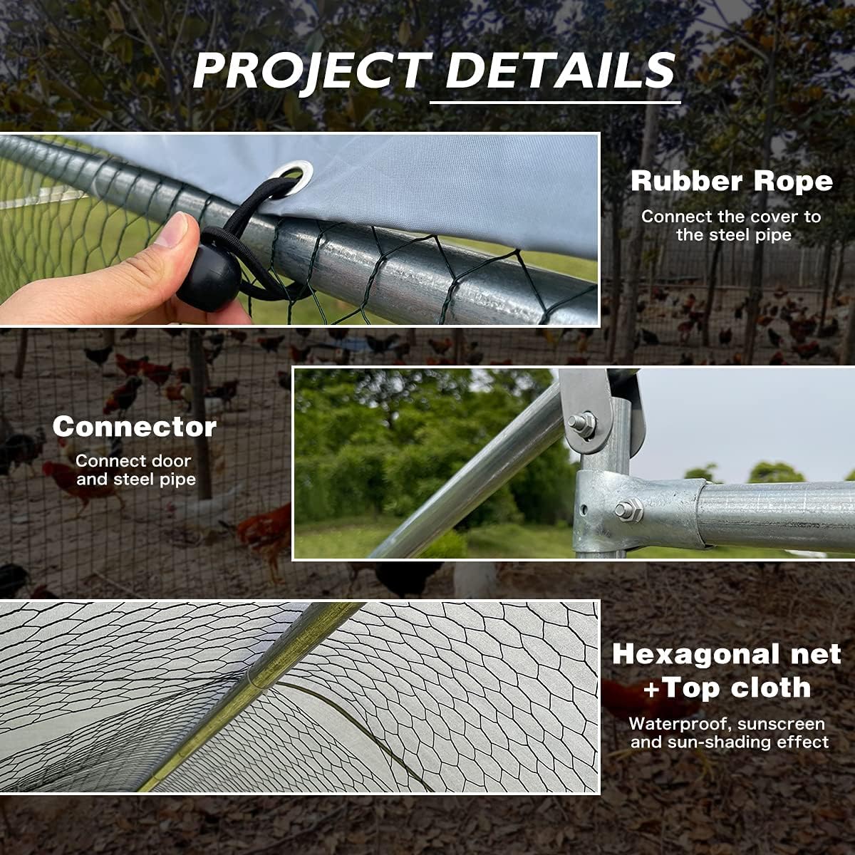 Grote Hennenhok van Metaal met Toegang voor Pluimvee