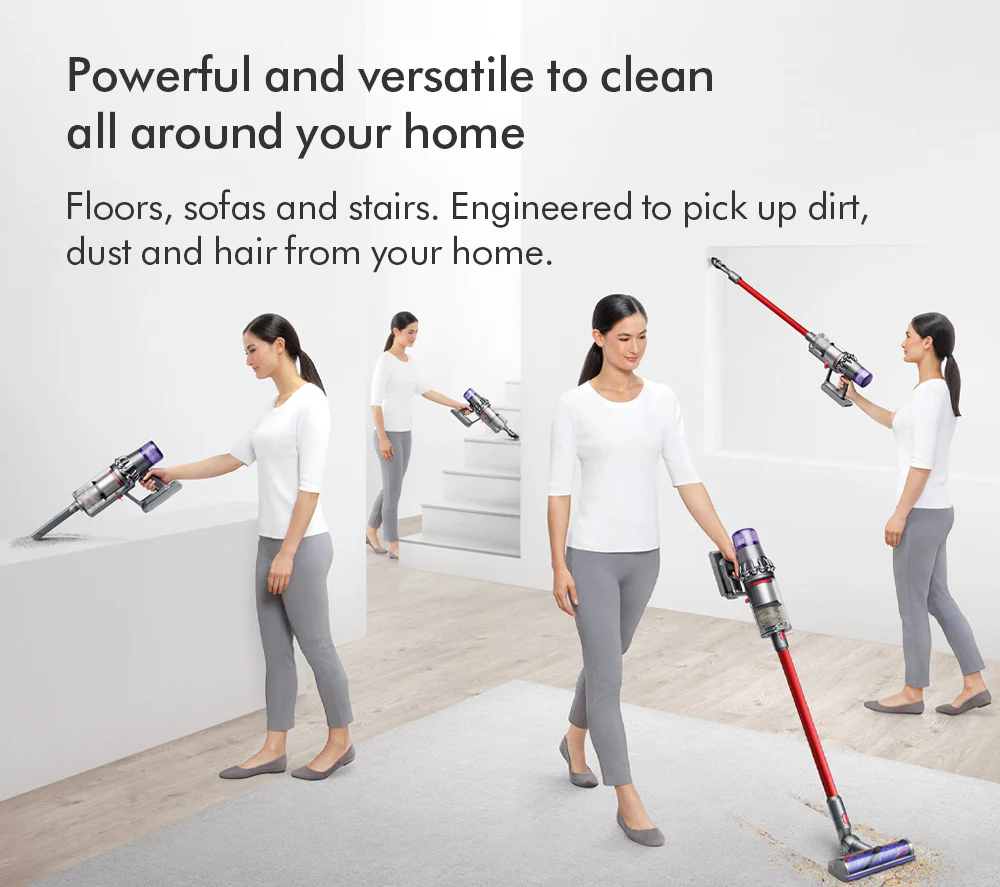 2025 Dyson V11 Extra Draadloze Steelstofzuiger �C Tot 60 Minuten Gebruikstijd, Nikkel en Rood