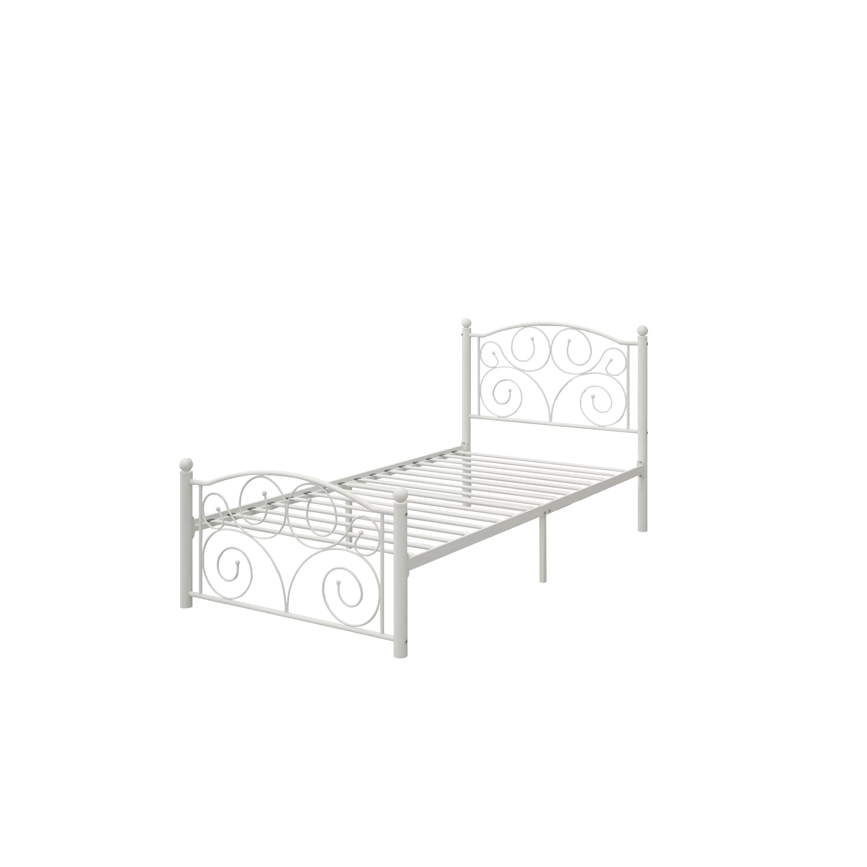 Modern metalen bedframe in wit, twin maat �C Verfraai je slaapkamer