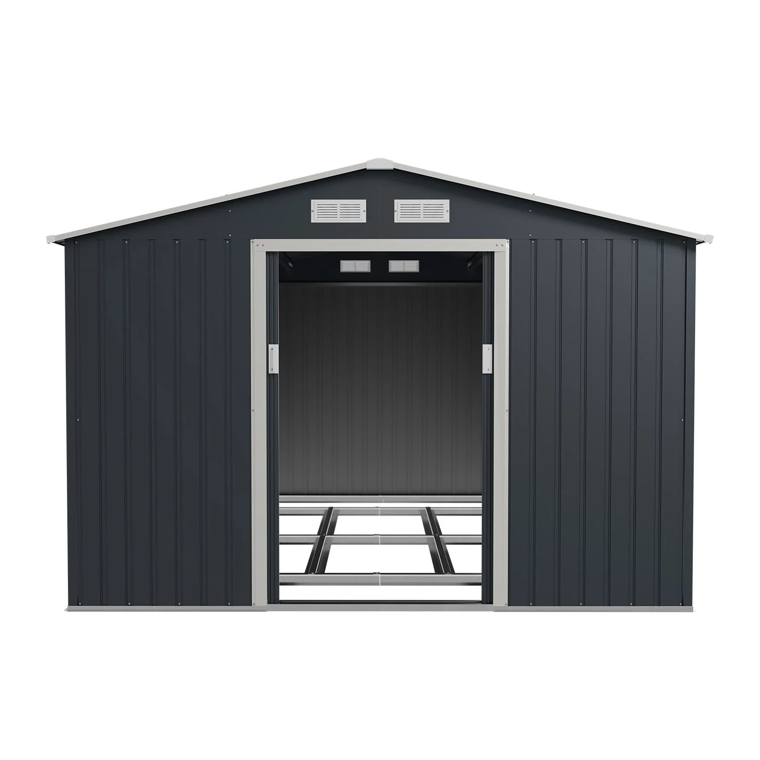 2025 Metalen tuinschuur M in donkergroen voor de tuin