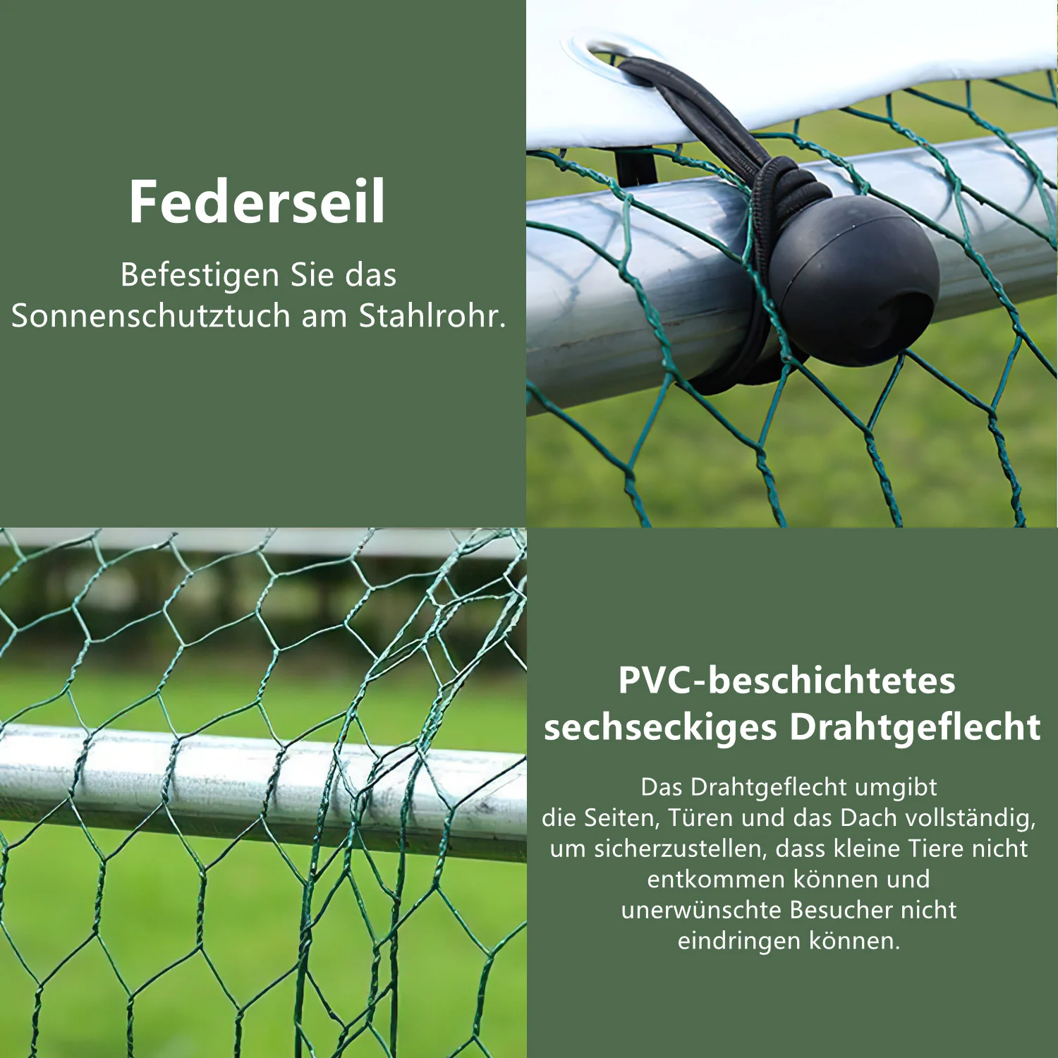 2025 Sonnewelt Kippenhok Metaal Vrijloopren met Dakzeil 332m