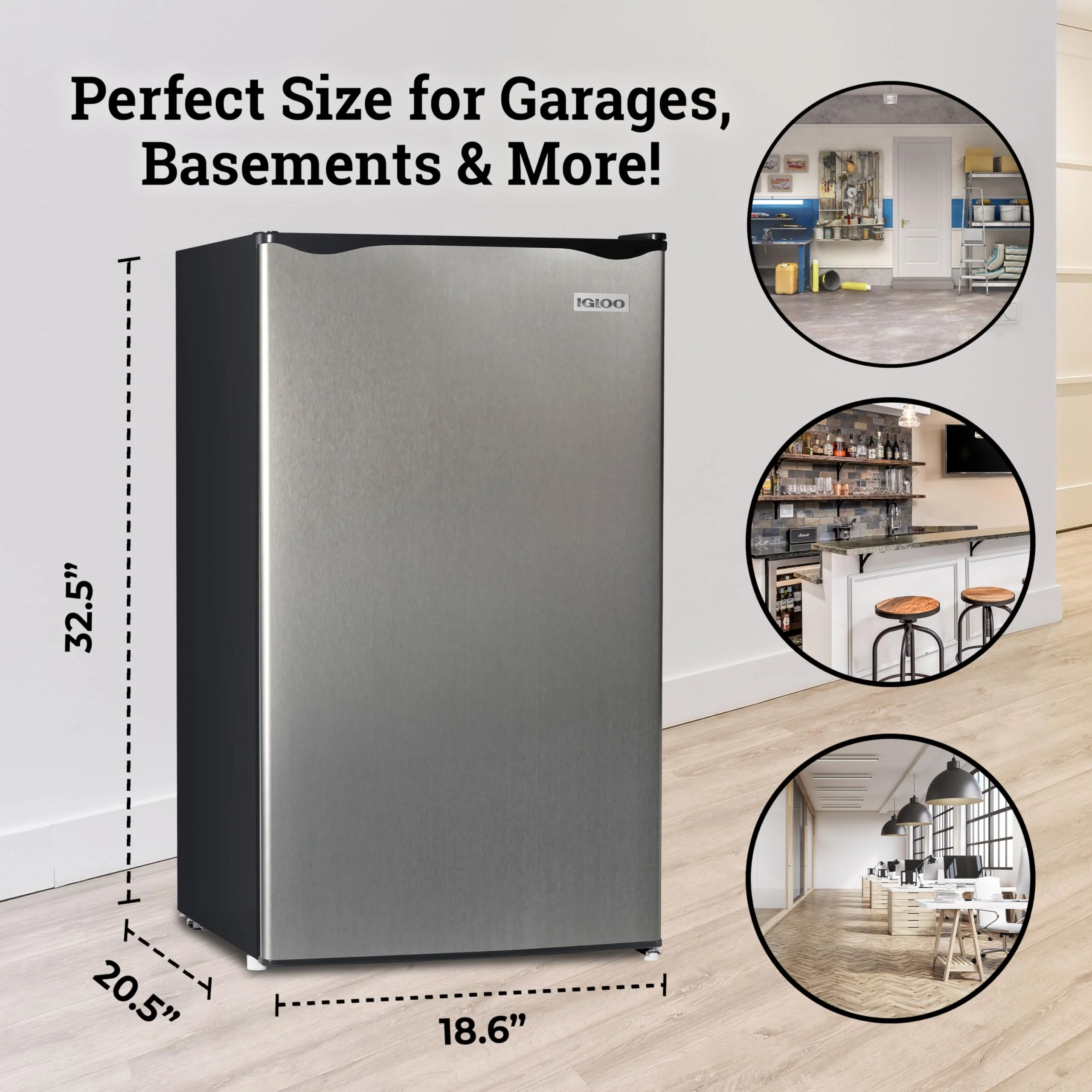 Igloo Compacte Koelkast van 3,2 Cu. Ft. met Vriezer en Enkele Deur