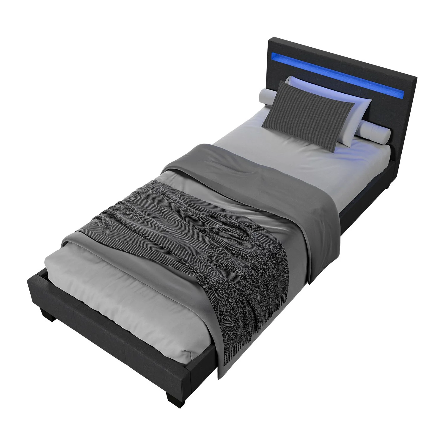 2025 Rustgevend slapen in het gestoffeerde bed Verona 120x200 cm in wit