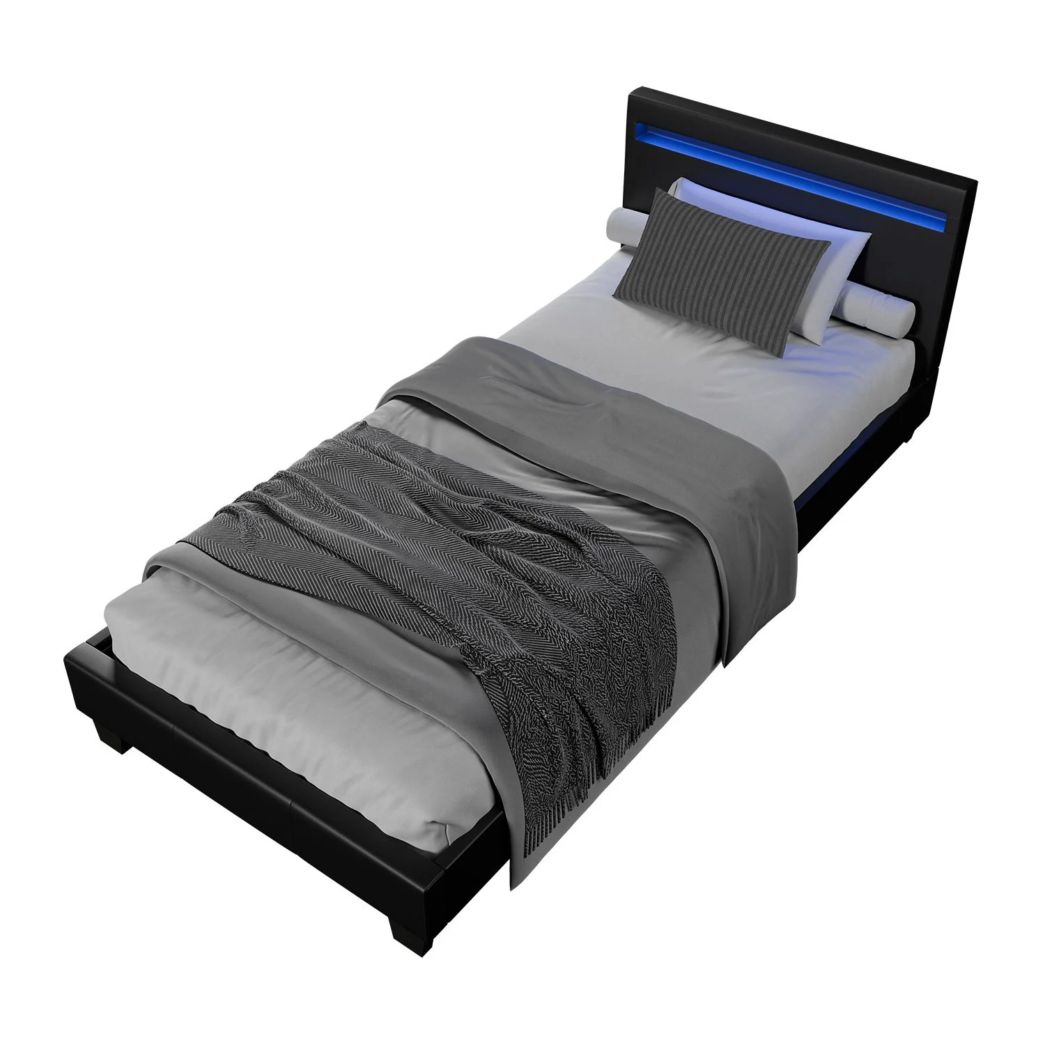 2025 Rustgevend slapen in het gestoffeerde bed Verona 120x200 cm in wit