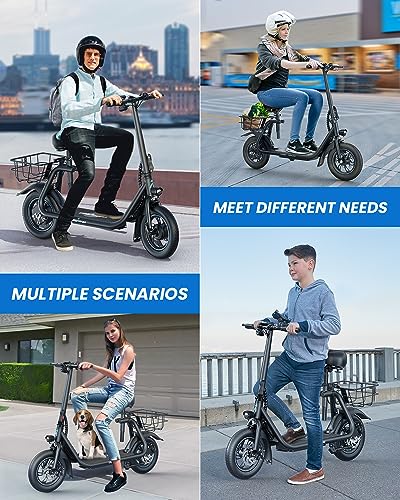 2025 Elektrische scooter met zitplaats, krachtige 450W motor, actieradius tot 35 km (ca. 22 mijl)