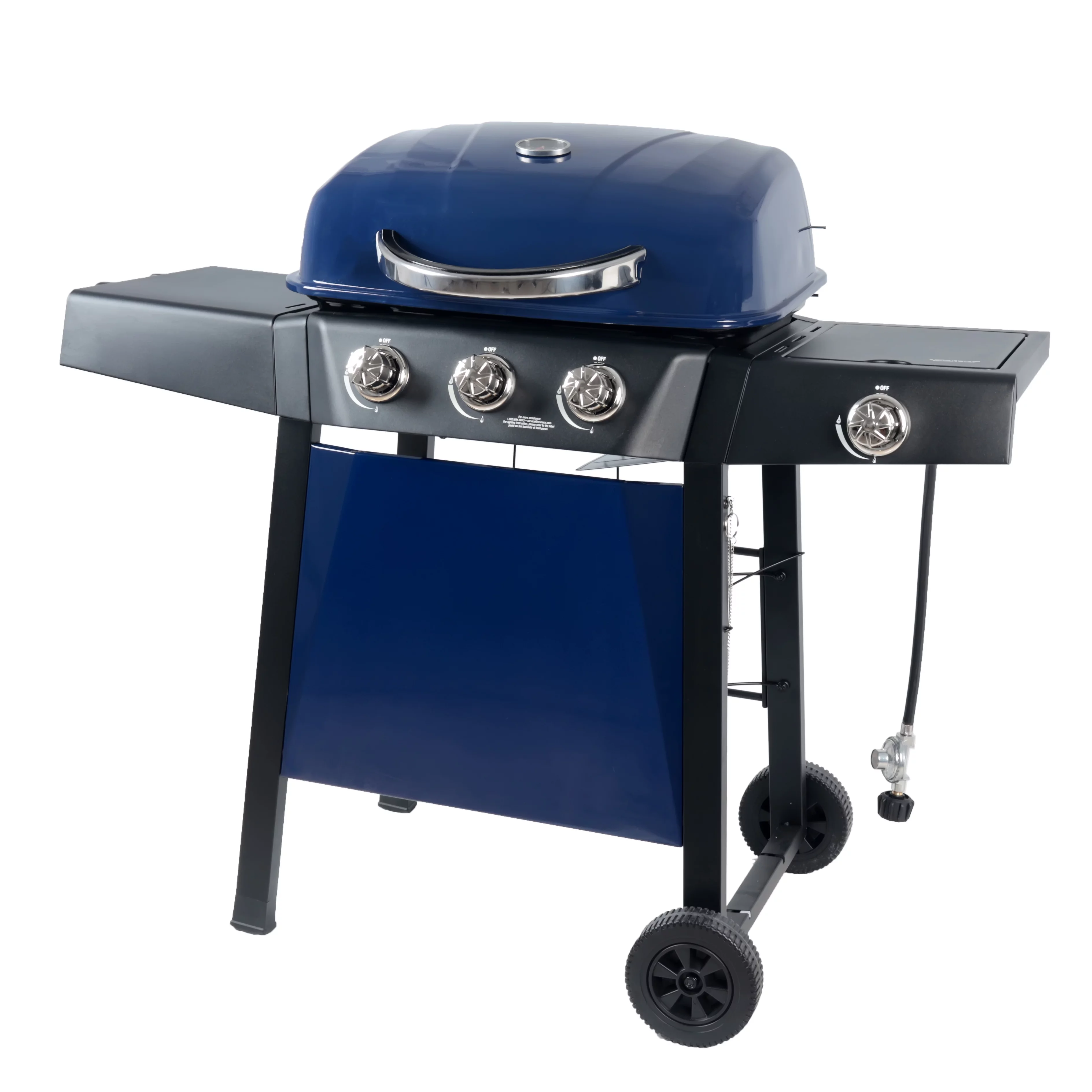 2025 RevoAce 3-pits gasbarbecue op propaan, inclusief zijbrander, saffierblauw, model GBC1729WBS, nieuw