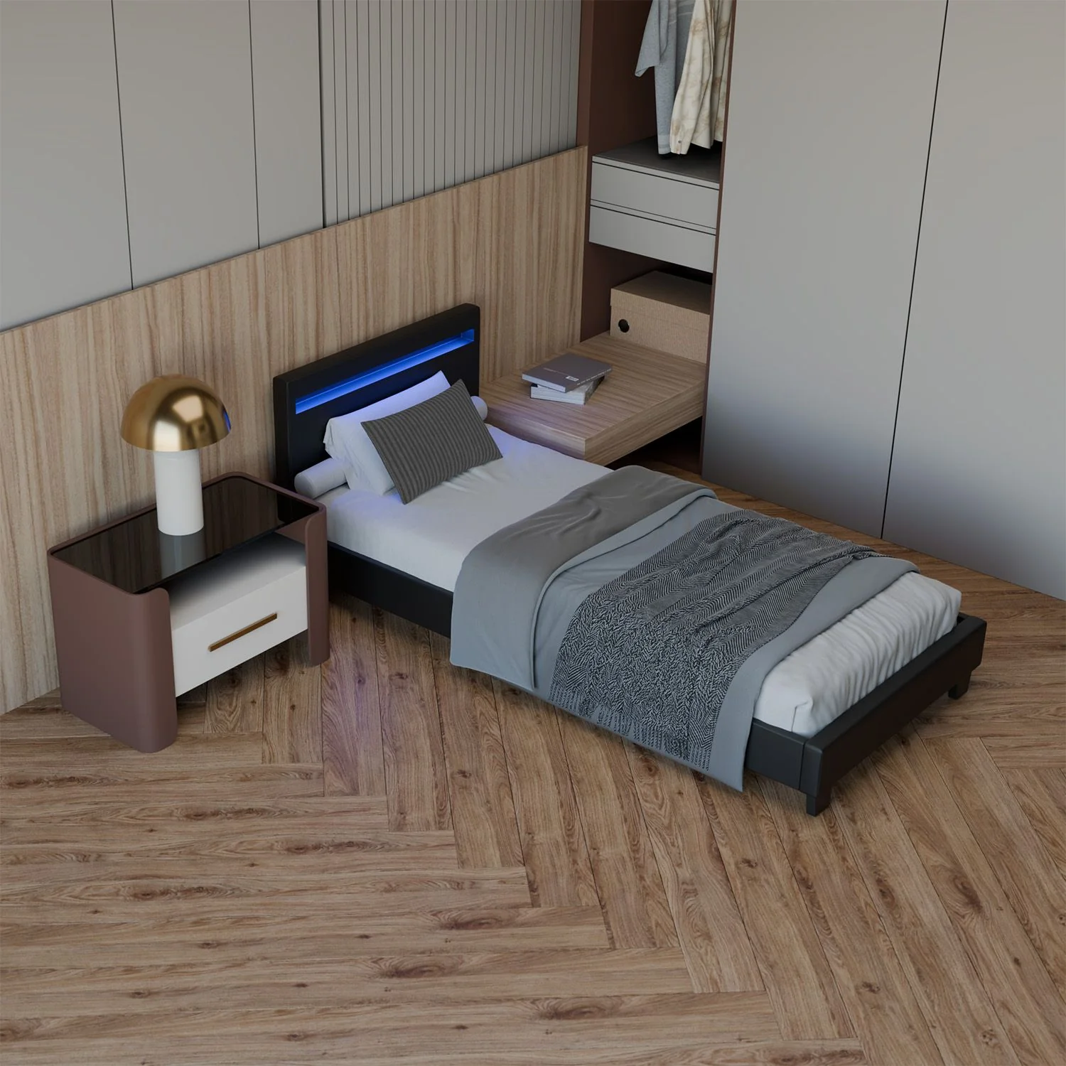 2025 Rustgevend slapen in het gestoffeerde bed Verona 120x200 cm in wit