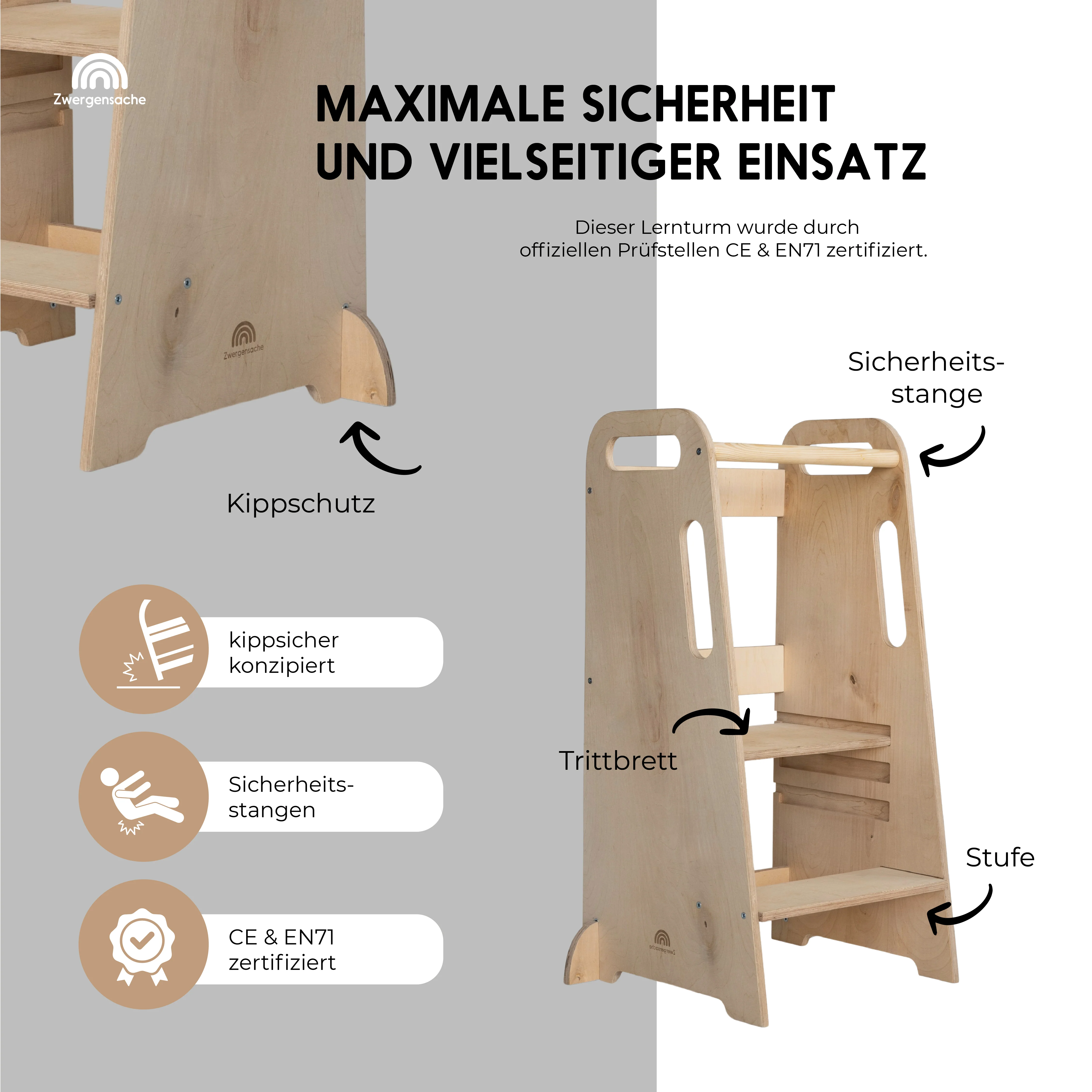 2025 Zwergensache leertoren �C Praktische keukenhulp voor kinderen