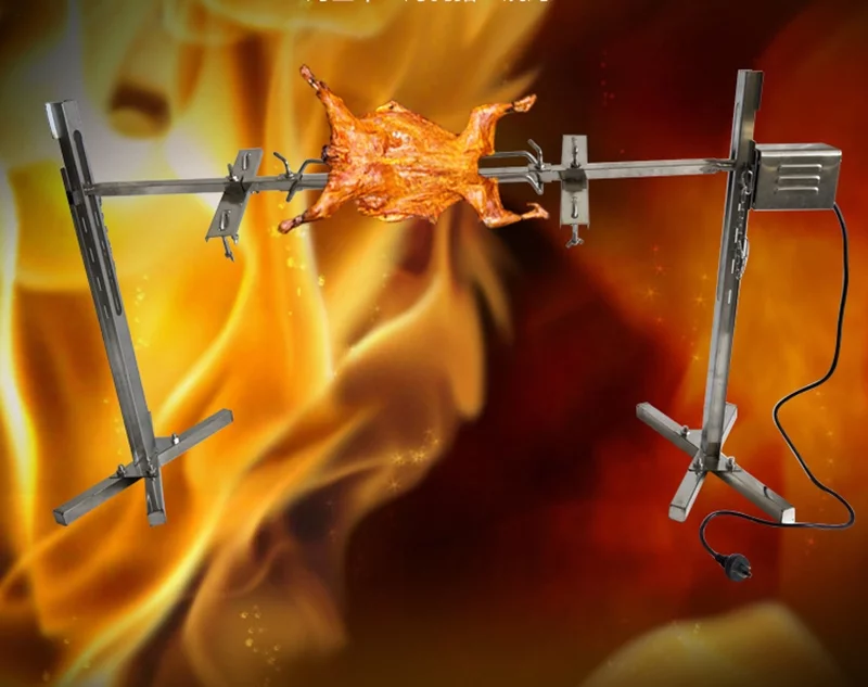 INTSUPERMAI roestvrijstalen rotisserie-spies met driepoot, elektromotor en capaciteit van 90 lbs voor lam