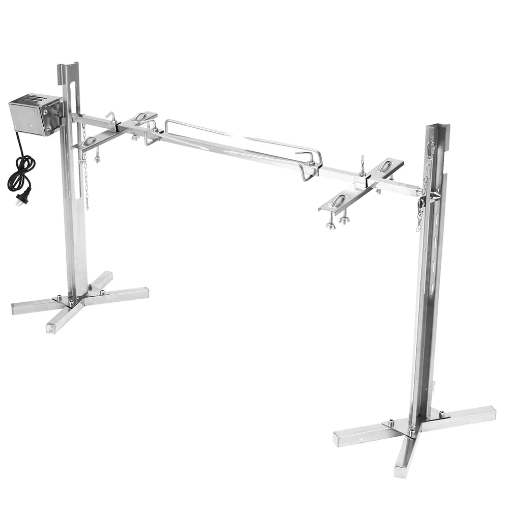 INTSUPERMAI roestvrijstalen rotisserie-spies met driepoot, elektromotor en capaciteit van 90 lbs voor lam