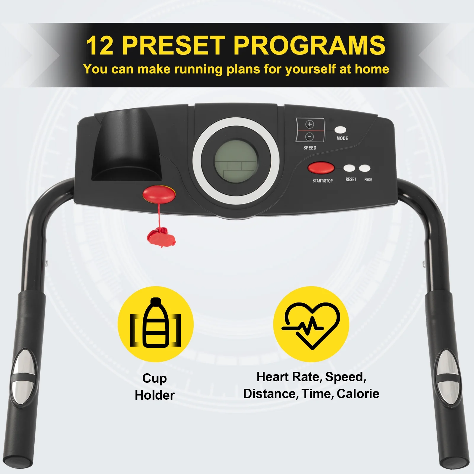 2025 FYC opvouwbare loopband met verstelbare helling, 2,5 pk elektromotor, compacte gemotoriseerde loopmachine voor thuis, fitness, hardlopen en wandelen, draagvermogen 100 kg