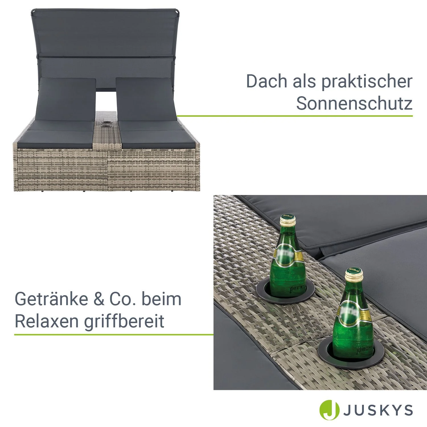 2025 Polyrattan Dubbele Ligstoel Syros