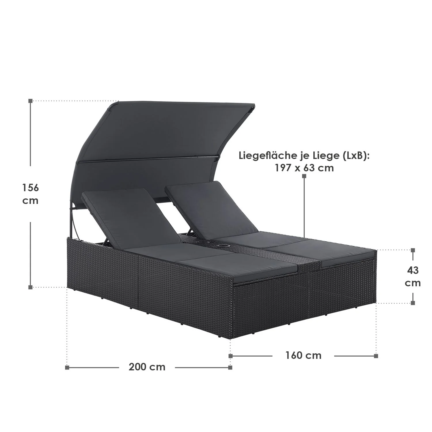 2025 Polyrattan Dubbele Ligstoel Syros