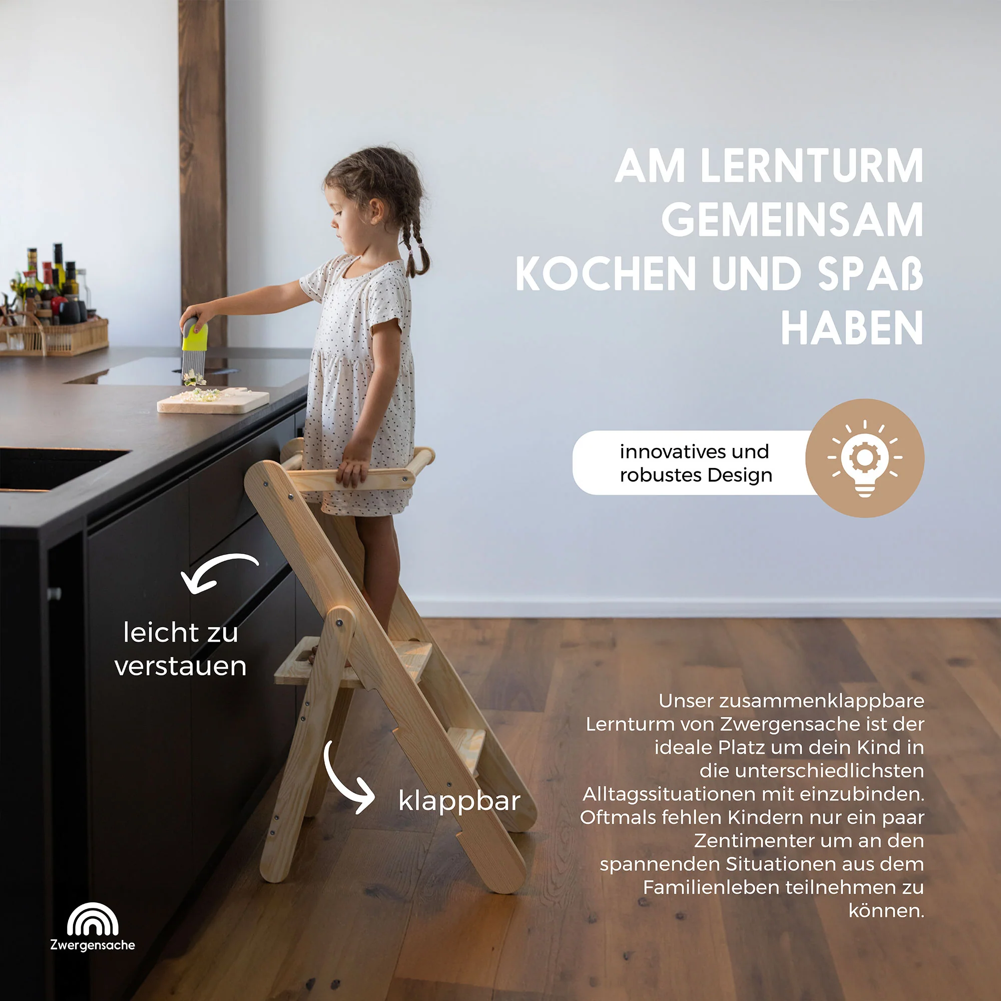 2025 Opvouwbare leertoren van massief hout �C Zwergensache