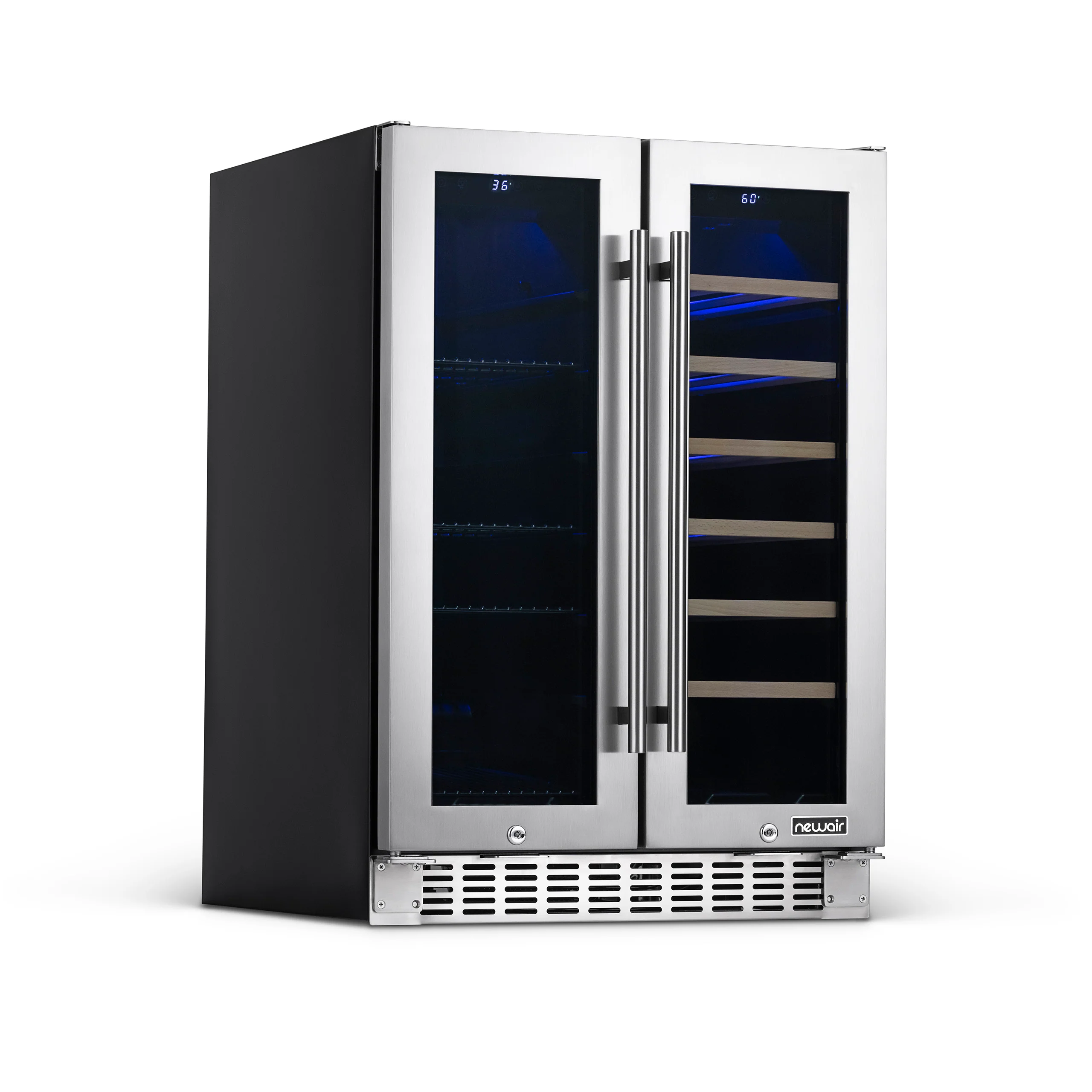 2025 Premium Newair? Ingebouwde Koelkast voor 58 Blikjes en 18 Flessen, Dubbele Zone, 24