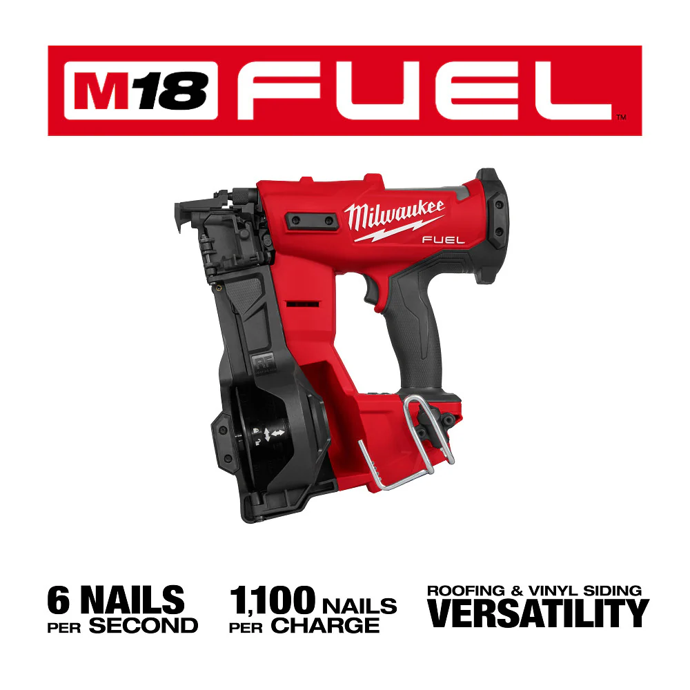 2025 Milwaukee 2909-20 M18 FUEL Draadloze Coil Roofing Nailer Li-Ion 18V - Alleen gereedschap