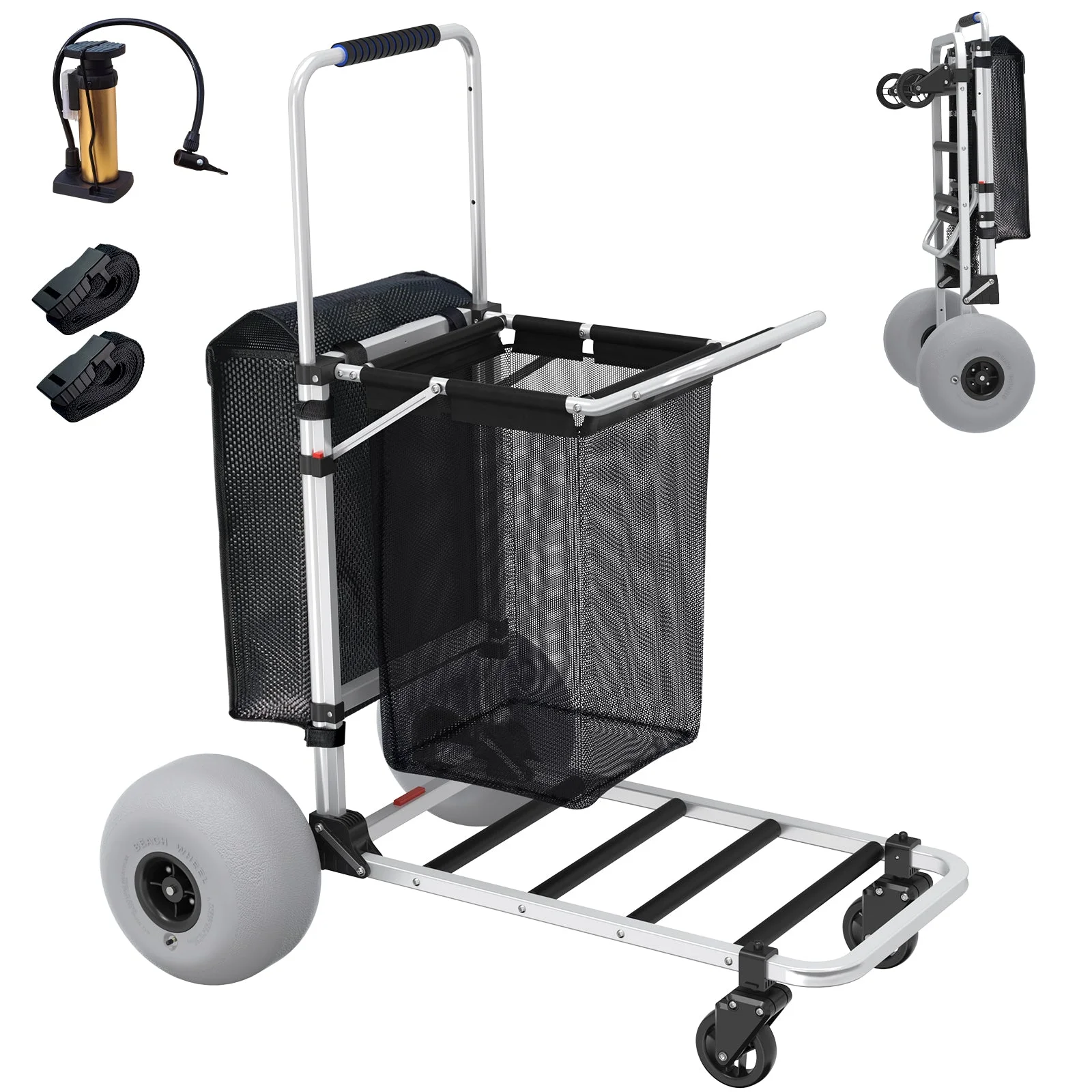 GDLF opvouwbare strandwagen met verstelbare handgreep en 12