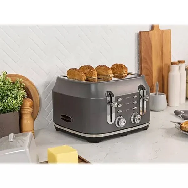 2025 Rangemaster RMCL4S201GY Klassieke Broodrooster voor 4 Sneden �C Grijs