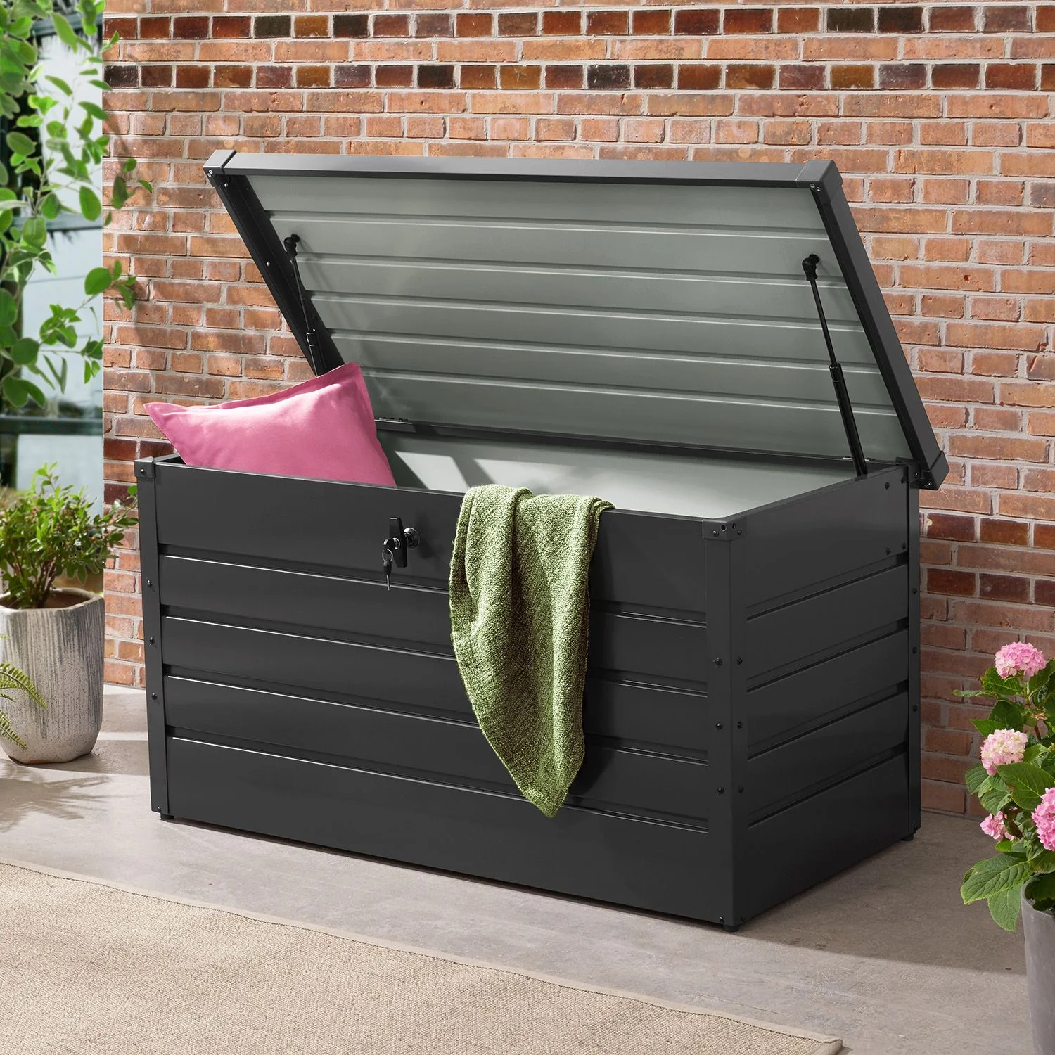 2025 Metalen box Limani voor het opbergen van kussens en meer in de tuin of op het balkon