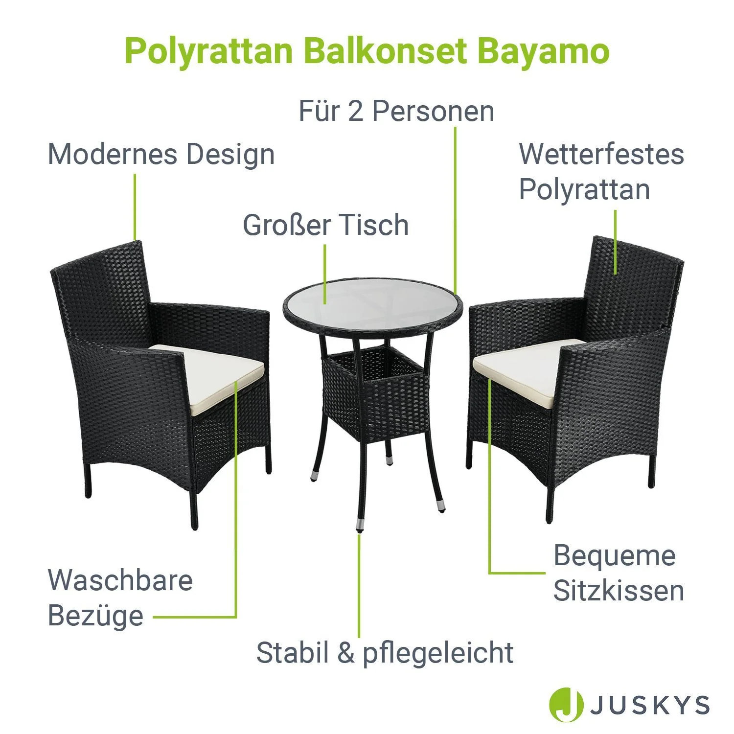 2025 Polyrattan Balkon Set Bayamo