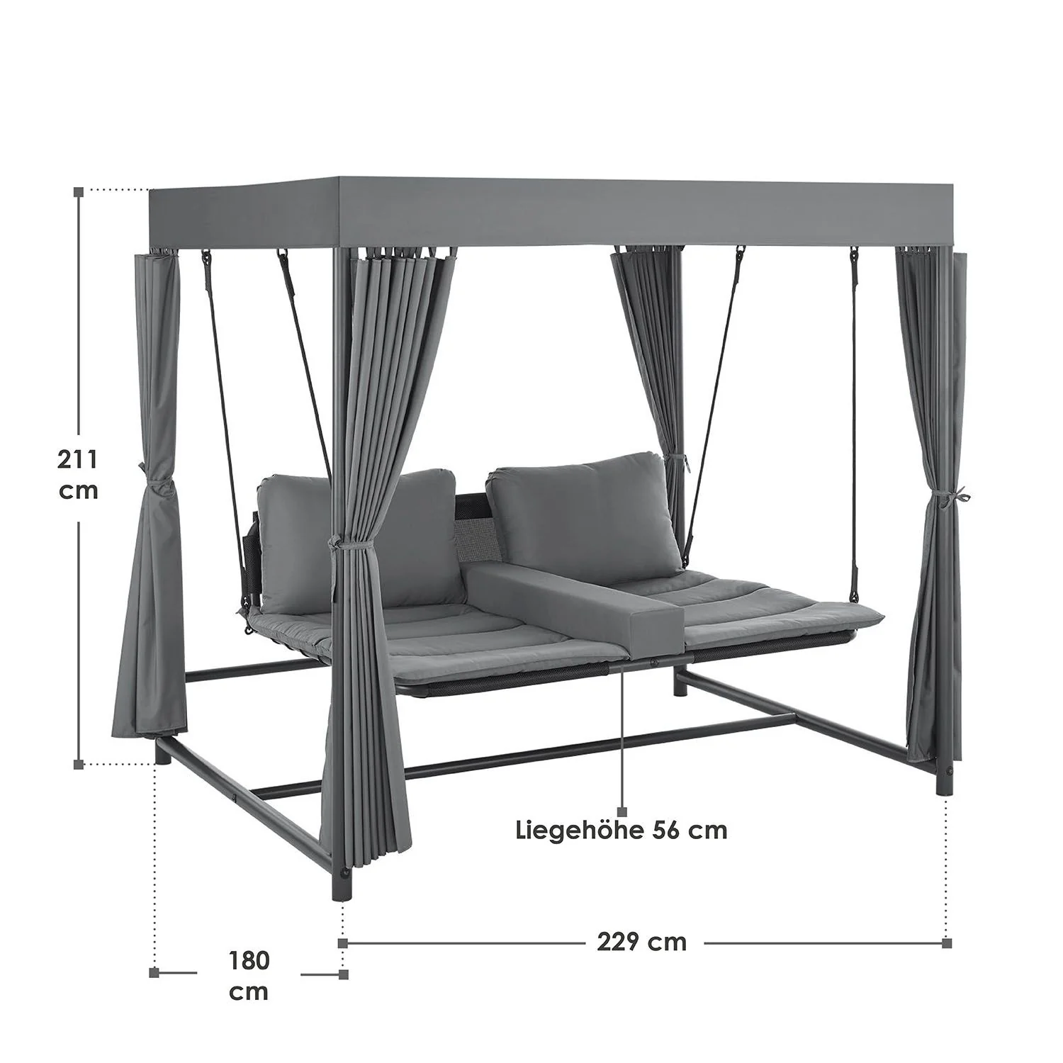 2025 Gezellige Hollywoodschommel om met 2 personen op te liggen