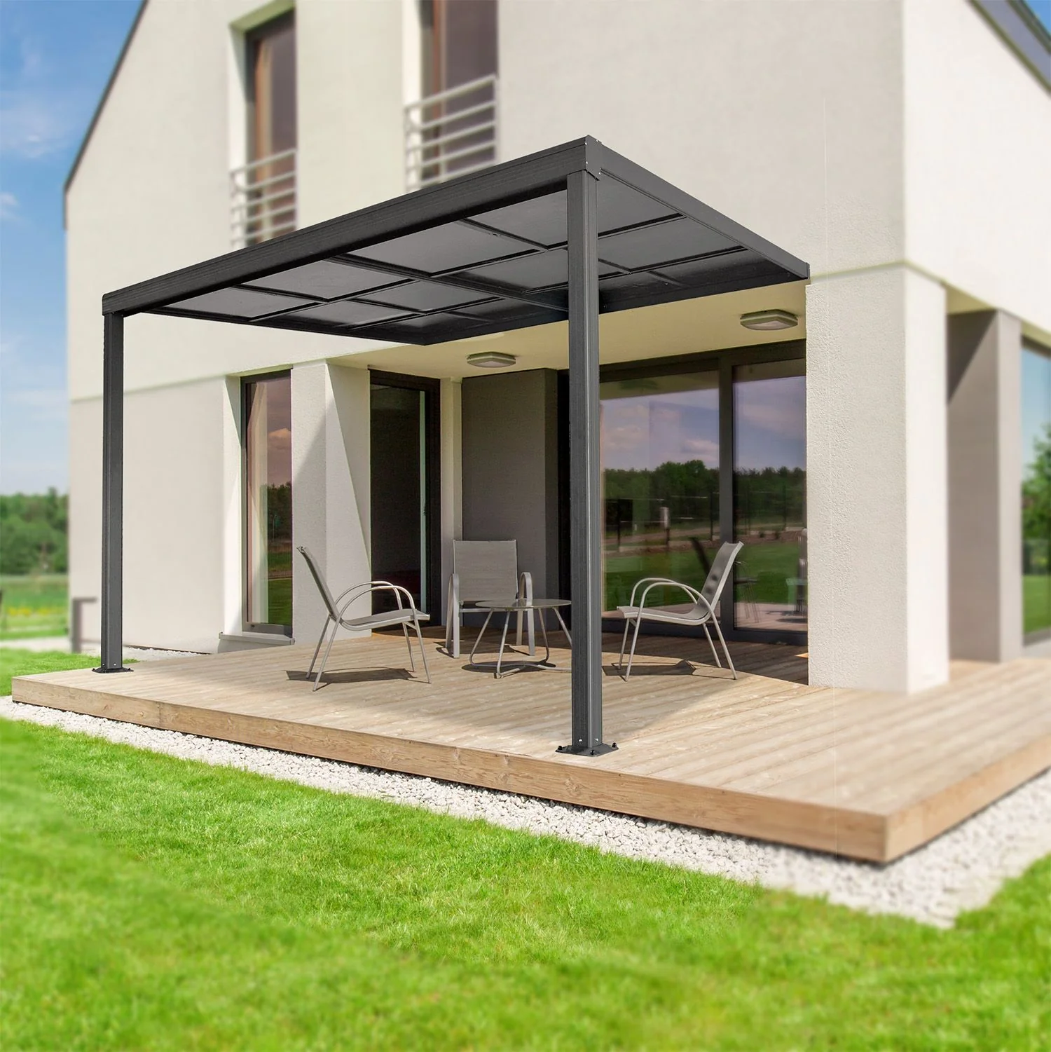 2025 Terrassendach Jakarta mit Polycarbonatplatten �C Terrasoverkapping Jakarta met Polycarbonaatplaten