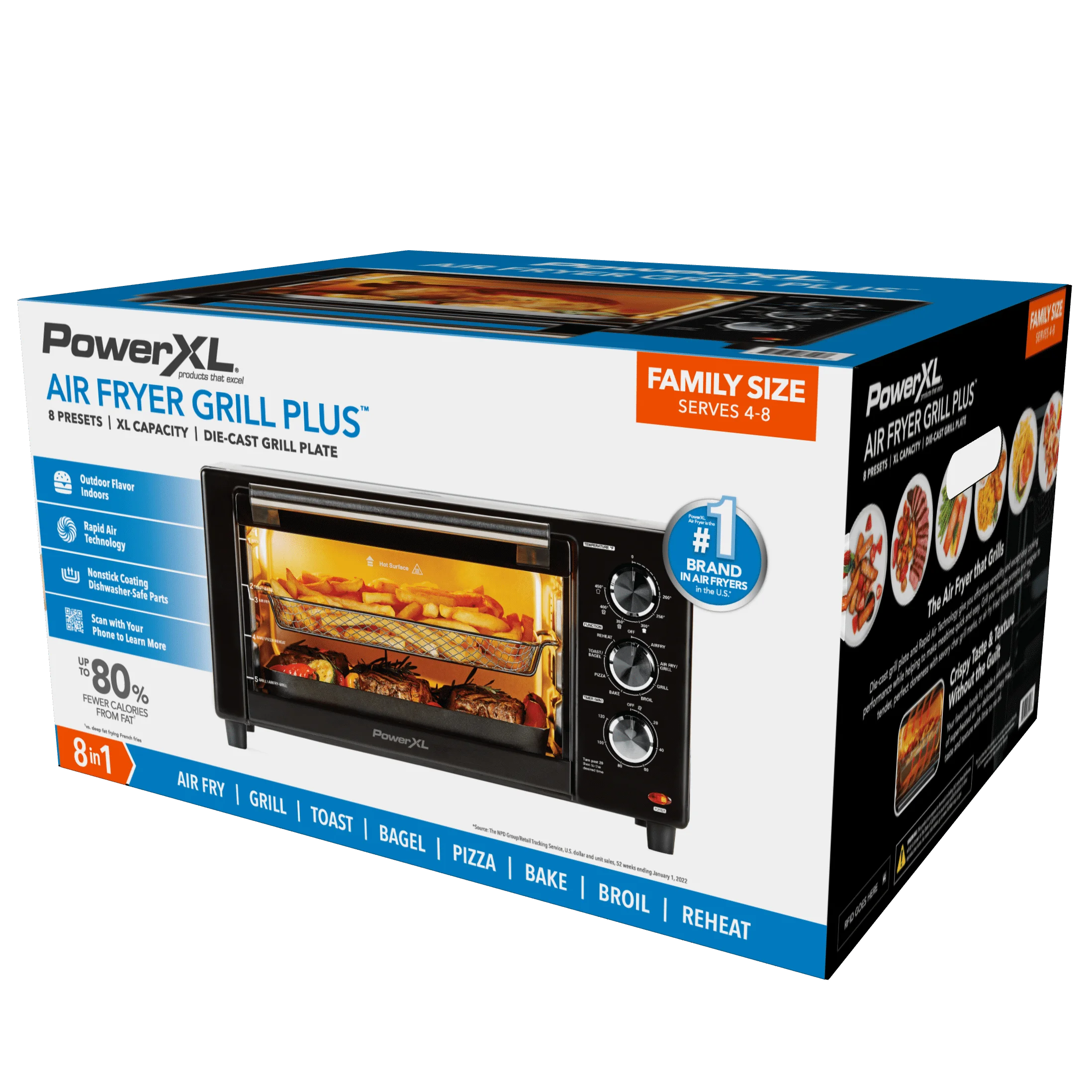 2025 PowerXL 7-in-1 Luchtfriteuse Grill �C Binnen Grill en Luchtfriteuse met Snelle Luchttechnologie