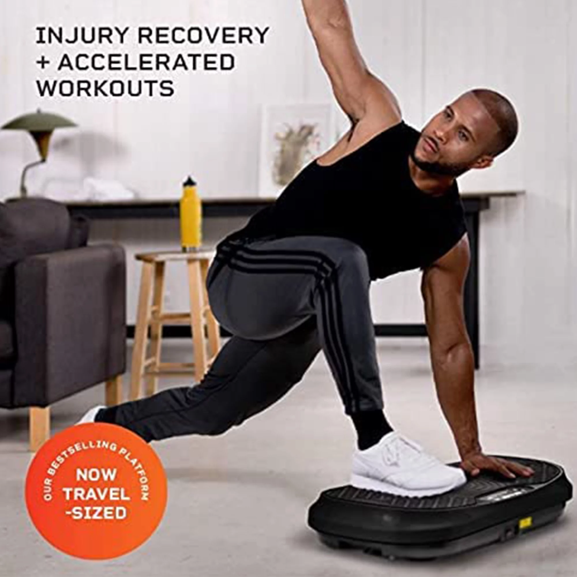 2025 LifePro Waver Mini �C Compacte trilplaat met trainingsbanden, zwart