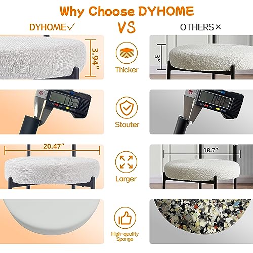 DYHOME Set van 4 Witte Eetkamerstoelen, Moderne Midden-Eeuwige Eetstoelen voor Keuken en Eetkamer